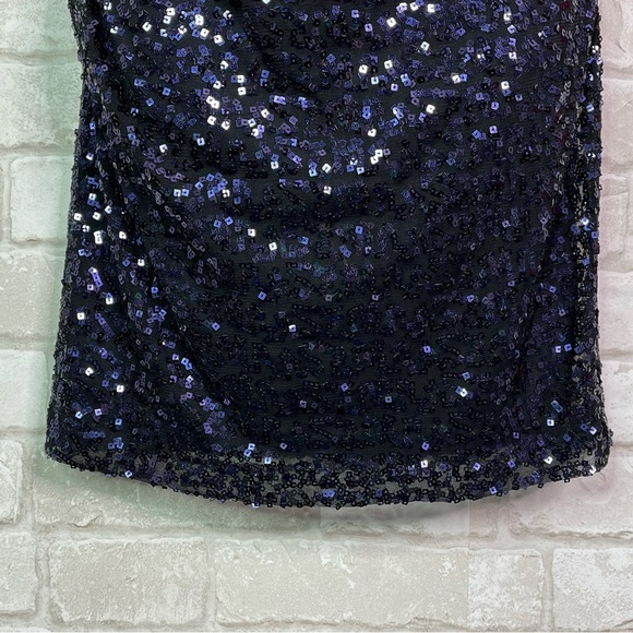 Caché Purple Sequin Fitted Black Dress - Picture 2 of 14